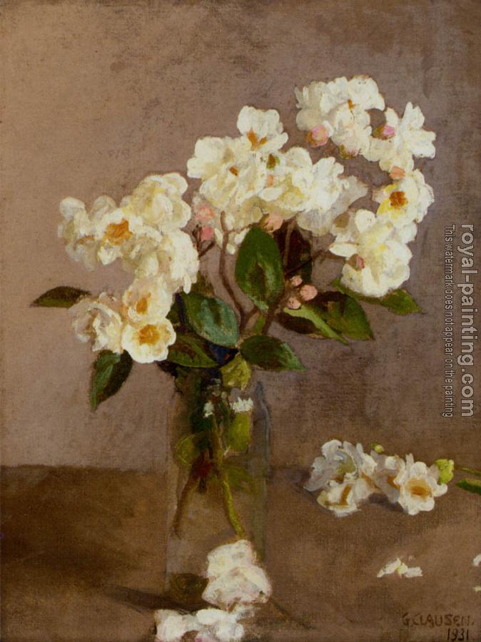 Sir George Clausen : Little White Roses
